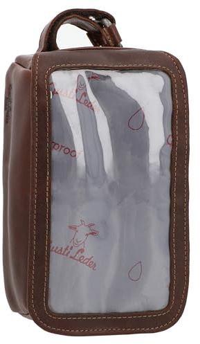 Gusti Rahmentasche Leder - Charly G. Damen und Herren Lenkertasche Handyhalterung Navi-Tasche Fahrradtasche Ledertasche Braun Leder