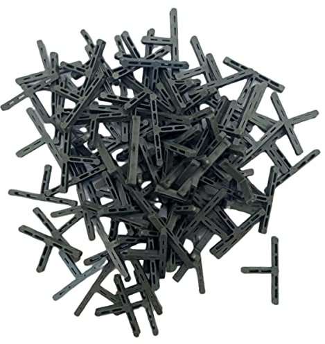 TEKLiNe 250 Abstandhalter Fliesen T 5 mm Kunststoff PVC PE Abstand Raum Fußboden Wand, Abstandhalter 5 mm Flucht T Fliesen Positionierung Baustelle, mehrfarbig