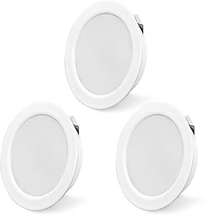 Set de 3 luminaires pour meuble LED 230V, 3,5W LED IP44 G4 20mm spots encastrables pour meuble plat, 4000K blanc naturel, hotte de cuisine, spot encastrable salle de bain (Blanc)