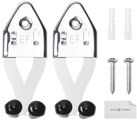 ECO-FUSED 2x Vertical Sword Mount - Dagger Display Wall Hanger - Adjustable Multifunctional Mount - Stainless Steel Wall Rack for Axe, Daggers, Knives (Silver)