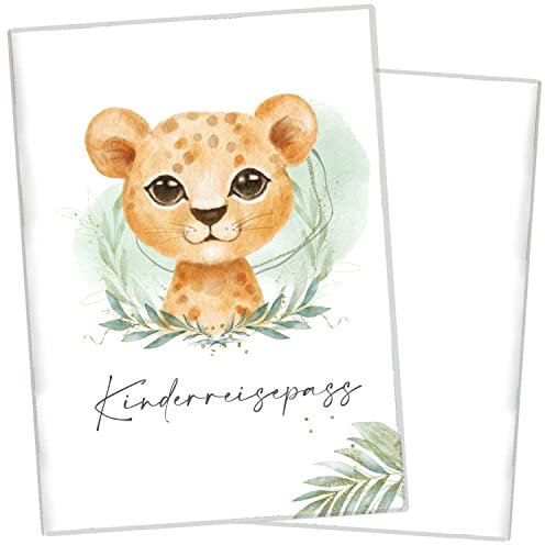 cozy racoon NEU Reisepasshülle für Kinder | Hochwertige Hülle für den Reisepass Deines Kindes |Design Löwen Junge (ohne Personalisierung)