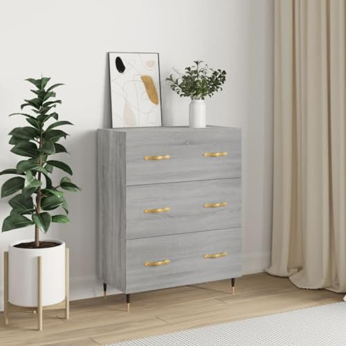 BaraSh Sideboard Flur Kommode Sideboard Wohnzimmer Grau Komode Sonoma 69,5x34x90 cm Mehrzweckschrank Holzwerkstoff