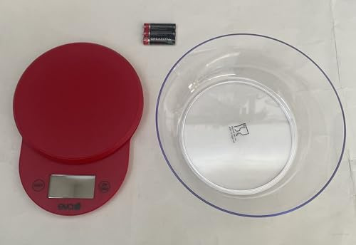 BILANCIA DIGITALE DA CUCINA (3 PILE E UNA CIOTOLA INCLUSI) Alta Precisione, LCD Display, Azzeramento E Spegnimento AUTOMATICI, Pesa fino a 5KG