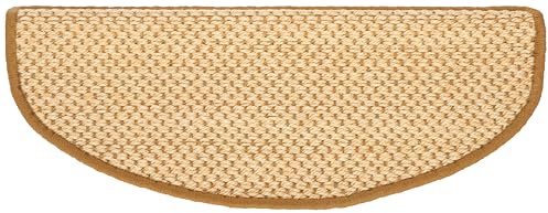 SAFAVIEH Stair Treads - Set of 13, 1' x 2'2 Non-Slip Indoor Accent Rugs, Handmade Sisal Natural Fiber, Durable & Decorative for Staircases (STT104A-SET13)