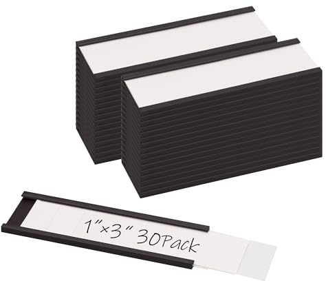 Realth Escribible Portaetiquetas Magnéticos 25.4MM X 76.2MM, 30 Pcs