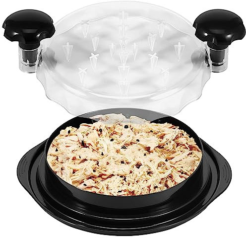Chicken Shredder with Clear Lid Ergonomic Handle Quick and Easy-to-Use Meat Grinder Non-Slip Chicken Breast Shredder Food Grade Chicken Shredder Machine Dishwasher Safe for Pulled Pork Chicken