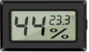 LCD Digital Hygrometer Thermometer, Mini Digital Temperature Meter Humidity Gauge for Greenhouse Cars Home Office, Black