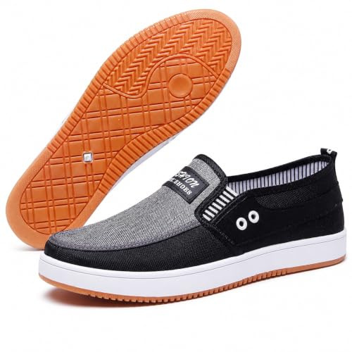 Mocassins décontractés en Toile pour Homme, Chaussures de Marche et de Conduite légères et Respirantes, idéales en Toutes Saisons