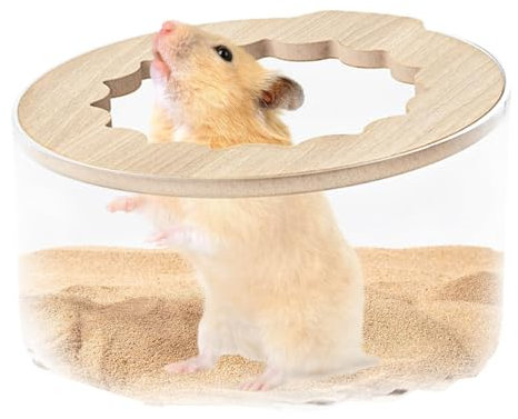 Sandbad für Hamster, Hamsterbadebox, Sandbadreinigung, Käfig Terrarium, Lebensraum, Hamsterbox, mit Deckel für Zwerghamster
