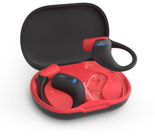 Philips TAA6709 True Wireless Cuffie open-ear Bluetooth per lo sport - Nero, Open Ear, Go Sports, Nero/Rosso