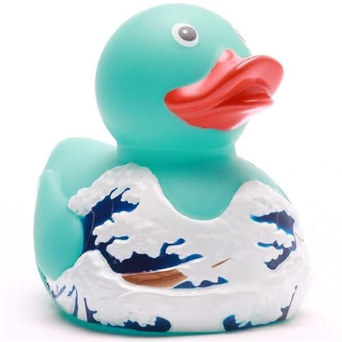 Duckshop I Fuji-Wave Badeente I L10cm I Quietscheente I Quietscheentchen I Geschenk für Kunstliebhaber I