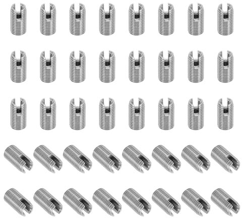 PATIKIL Self-Tapping Threaded Inserts, 40 Pcs M4 x M6.5 x 12mm 303 Stainless Steel Thread Adapter Reducer Slotted Screw Repair Inserts Nuts Sleeve