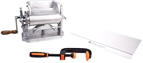 Tortilla Press/Maker with Rollers - Easy One-Handed Operation, Quick-Release Clamp, Setup & Recipe Guide - MEXIHCATL MERCHANDISE