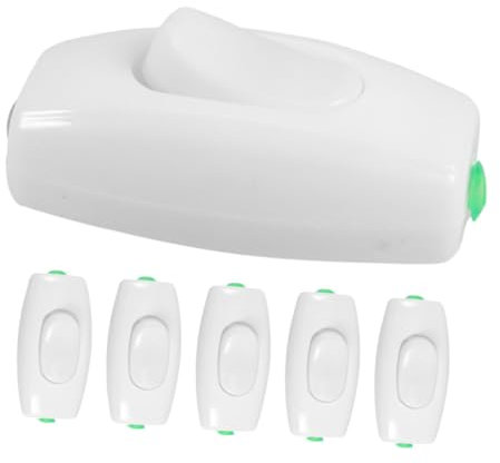 Hemobllo 6 Piezas Interruptor De Cabecera Compacto De Interruptor De Luz Para Lámparas De Noche Unipolar Para Electrodomésticos Pequeños Ahorro De Espacio Base Segura Funcionamiento Rápido