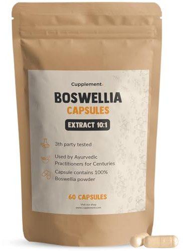 Cupplement Weihrauch 60 Kapseln 10:1 Extrakt 500 MG pro Kapsel - Boswellia Serreta - Boswelia - Kein Weihrauch - Gelenke - Nahrungsergänzungsmittel Boswellia