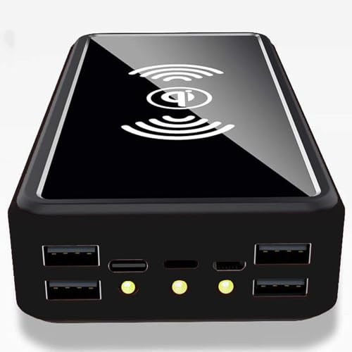 Chargeur Solaire 100000Mah Qi Banque d’Alimentation Solaire sans Fil Camping Batterie Externe avec Panneau Solaire, Chargeur Portable, Charge Rapide 5V / 2.1A entrée/Sortie, Lampes de poch