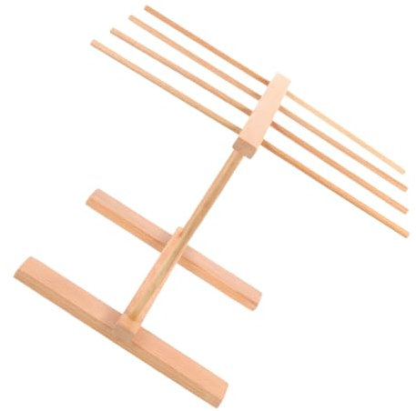 Séchoir à Pâtes Orange en Bois, Support de Séchage Réglable Cuisine