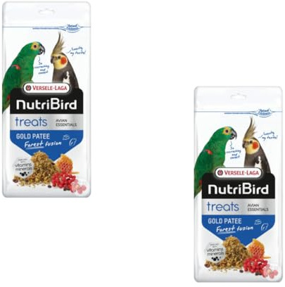 Versele-Laga NutriBird Treats Gold Patee Forest Fusion | Doppelpack | 2 x 250 g | Ergänzungsfutter für Großsittiche | Mit 100% natürlichem Honig angefeuchtet | Enthält Lysin & Methionin
