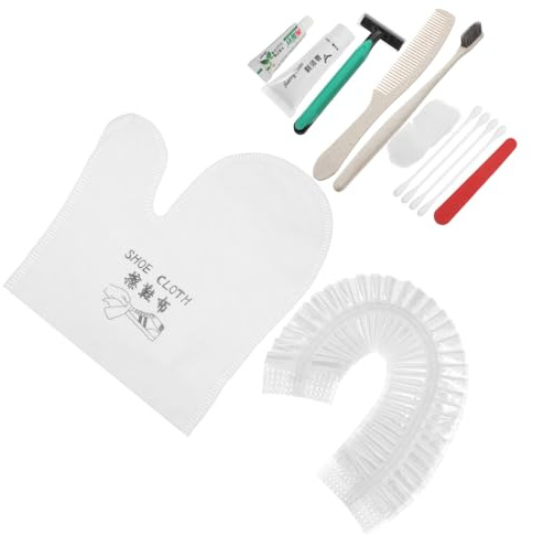 SAFIGLE Articles De Toilette Jetables Pour Hôtels Kit 4 Pièces Ensemble Brosse à Dents Jetable Peigne En Paille De Blé Kit De Soin Accessoires Hygiène Usage Voyage Maison D’hôtes Famille