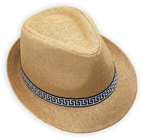 Sombrero Fedora Estilo Panamá, Borsalino con Cinta Decorativa, Sombrero Moderno de Verano, Casual. (FR/ES, Números, 59, Marrón)