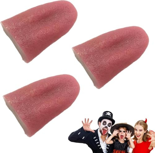 Realistisch Gefälschte Zunge Dehnbar Tricks Künstliche Zunge Requisiten Schreckliche Halloween Grobe Witze Streich Tricks Dehnbare Zunge Spielzeug,Scherzartikel,Prank,3 Stücke
