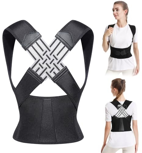 AUEJACKY Haltungskorrektur Rücken Damen,Posture Corrector Men,Rückenstützgürtel,Verbessern Sie Sofort Ihre Haltung Und Lindern Sie Rückenschmerzen Für Mit Verstellbaren Haltungskorrekturorthesen– Xl