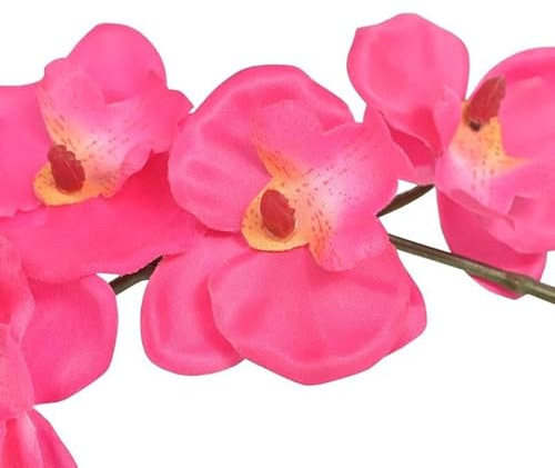 Orchidea artificiale con vaso, 30 cm, rosso, pianta artificiale in plastica e filo di ferro, per soggiorno, ufficio, facile da pulire e durevole, decorazione perfetta senza versare