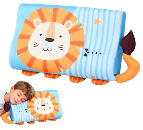 Afenau Cuscino Calmante Per Bambini, 45 X 27 cm Cuscino per Bambini, Ergonomico Cuscino Lenitivo per BAMBINI (Leone)