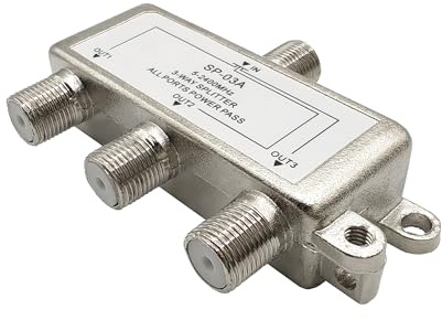 Kinweistex Coaxial Cable Splitter 3 Way Coaxial Cable Splitter for RG6 RG59 Satellite HDTV