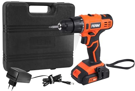 FERM AX-Power - Perceuse-Visseuse Sans Fil 20V Li-Ion – 36 Nm, 2 Vitesses, LED, Batterie 2.0Ah + Chargeur, AX/FX-Power