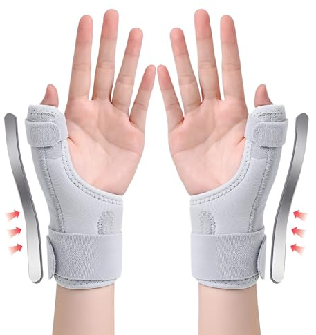 JININOSEU 2 Stück Daumenbandage Rechts und Links, Universalgröße Einstellbare Daumenschiene für für Arthritis, Sehnenscheidenentzündung und Schmerzen Lindern