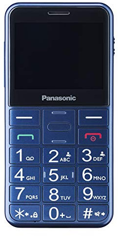 Panasonic KX-TU150EXC Telefono Cellulare ad Utilizzo Facilitato, Pulsanti Grandi, Ampio Schermo da 2.4 a Colori, Pulsante SOS, Compatibilità con Apparecchi Acustici, Blu