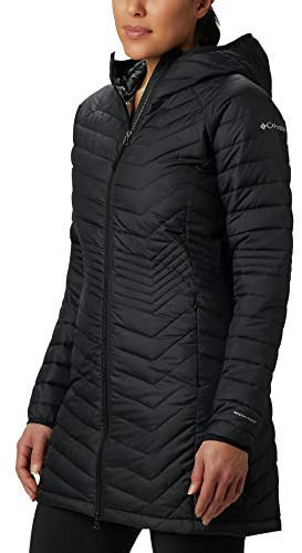 Columbia Powder Lite Mid , Chaqueta larga Mujer, Negro (BLACK), M