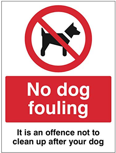 Caledonia Signs No dog fouling It is an offence not to clean up after your dog Self Adhesive Vinyl Sign