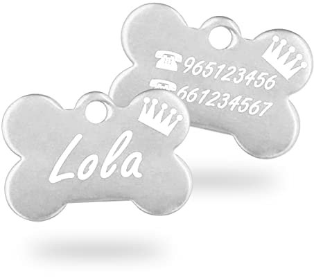 Iberiagifts Hundeknochen mit Krone, personalisierbar, personalisierbar