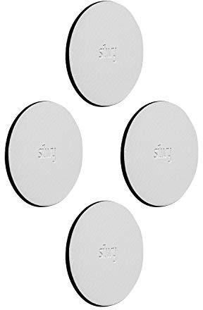 silwy® Metall-Nano-Gel-Pads in Lederoptik / 4er Set in White/Large 5,0 cm/wiederverwendbar, abwaschbar, haften auf nahezu Allen versiegelten Oberflächen - perfekt für Camping oder Boating