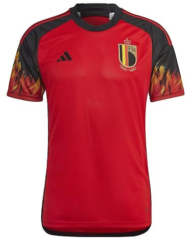 adidas Beligium Home Maglia calcio maschile Coppa del Mondo 2022, Red/Black, S