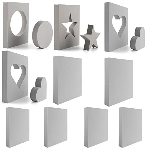 10 Stück/Set Stern, Kreis, groß, quadratisch, Schaumstoff-Stempel, grau, formbar, Schaumstoff-Stempel, Trockenschaum-Stempelkissen, zum Schneiden und Trocken, für Skulptur, Modellierung, Heimwerker