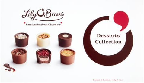 Lily O'Brien's Desserts Collection 210g - 16 Assorted Chocolates from 6 Dessert Inspired Recipes - Present, Sharing Box, Gift, Thank You Teacher