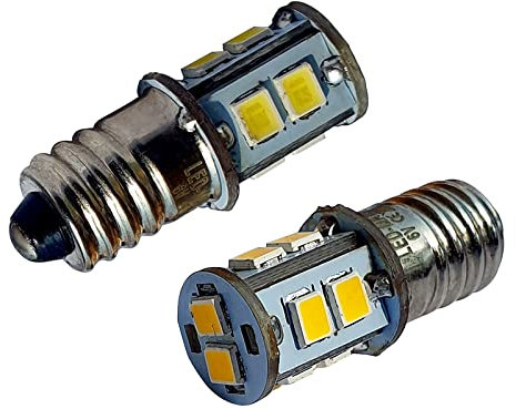 E10 LED 6V 10SMD Lampe Birne Schraubsockel Weihnachtsstern Leuchtstern Faltstern Adventstern (warmweiß, 2 Stück)