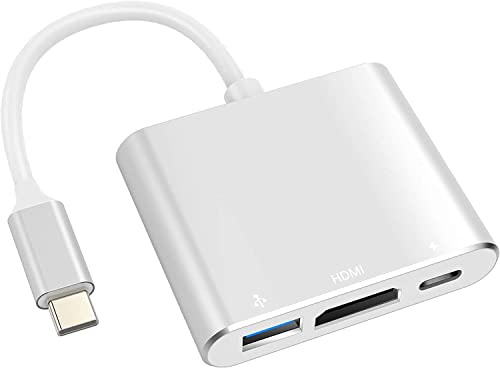 USB C Digital AV Multiport Adapter mit HDMI 4K 60Hz Ausgang, USB 3.0 & C Schnellladeanschlüsse für Apple MacBook Pro 2016-2023 Air M1 M2 2018-2023, iPad Pro iMac und weitere USB-C-Geräte