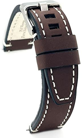 diloy Correa Reloj Artesanal Cuero compatible con Diesel 414 marrón 24mm