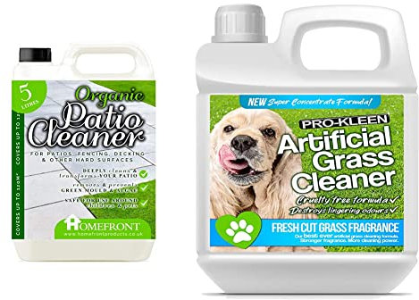 Homefront Organic Patio Cleaner - Pet Friendly Formula & Free From Bleach and Harsh Chemicals & Pro-Kleen Artificial Grass Cleaner for Dogs and Pet Friendly Cruelty Free Disinfectant