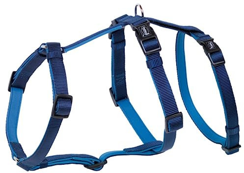 Nobby Sicherheitsgeschirr Turva Leckschutz für Hunde Nylon und Neopren (M-L Hals 34-48 cm, Brust 40-65 cm, Blau)