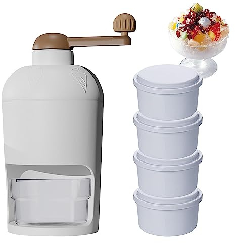 Fulenyi Broyeur à Glace,Machine Portable à manivelle pour Glace pilée - Slushie Maker avec Moule à Glace, Machine à Glace rasée pour Neige, Cocktails congelés, santé aromatisée