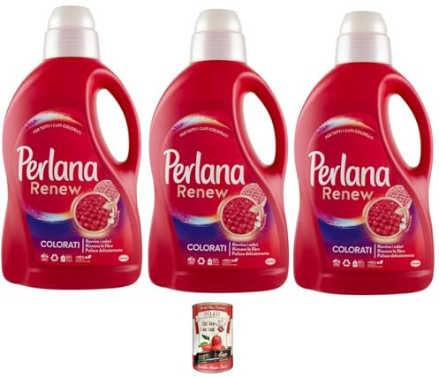 Perlana Renew Colorati - Detergente para lavadora (3 unidades, para todas las prendas de colores, revitaliza los colores y renueva las fibras+Italian Gourmet pelati, 400 g)