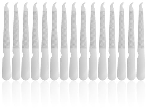 Lot de 15 limes à ongles en métal, lame de coupe en acier inoxydable, outil de polissage double face pour réparation des ongles