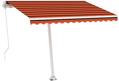 Tidyard Standmarkise Manuell Einziehbar 300x250 cm Orange/Braun