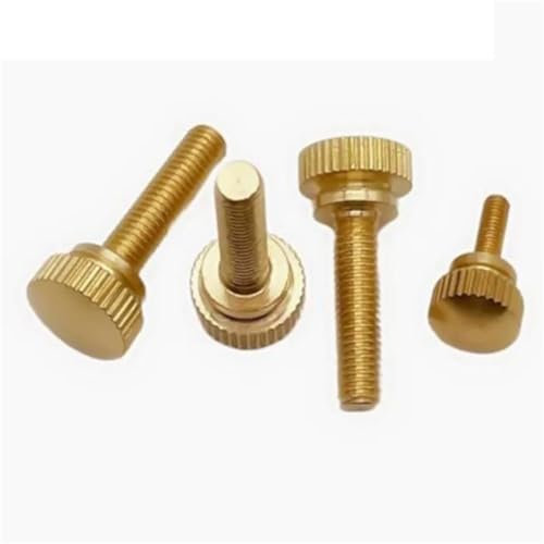 LUbrel Handmutter, 10 Stück, M3, M4, M5, M6, handfest, Messing-Rändelschrauben, Kupfer-Rändelschrauben, Rändelschraube for Computergehäuse, 8 mm, M3 (Color : 10mm, Size : M4)