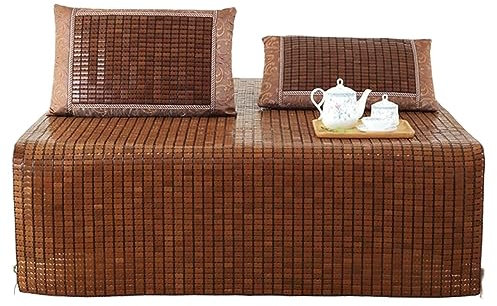 Sommer-Schlafmatte Sommer-Kühl-Isomatte Sommer-Schlafmatte, Faltbare Bambus-Bettmatte, Kühle Schlafmatratze, Glatte, Klimatisierte Matte Bambusmatten-Bett Sommerschlafmatte (Color : A, Size : W*L:1.